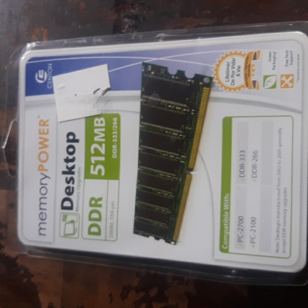 Factory Sealed Centon Desktop Memory Upgrade DDR 512MB